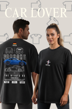 Car Lover Acidwash Oversized Tshirt
