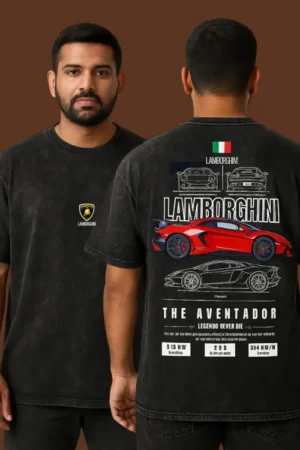 Car Lover Acidwash Oversized Tshirt
