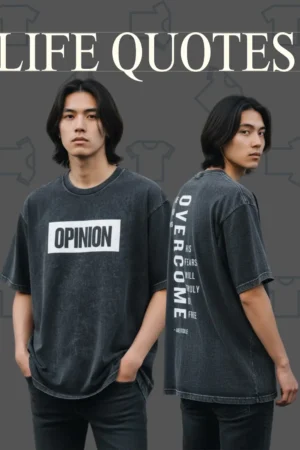 Life Quotes Acidwash Oversized Tshirt