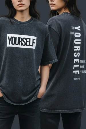 Life Quotes Acidwash Oversized Tshirt