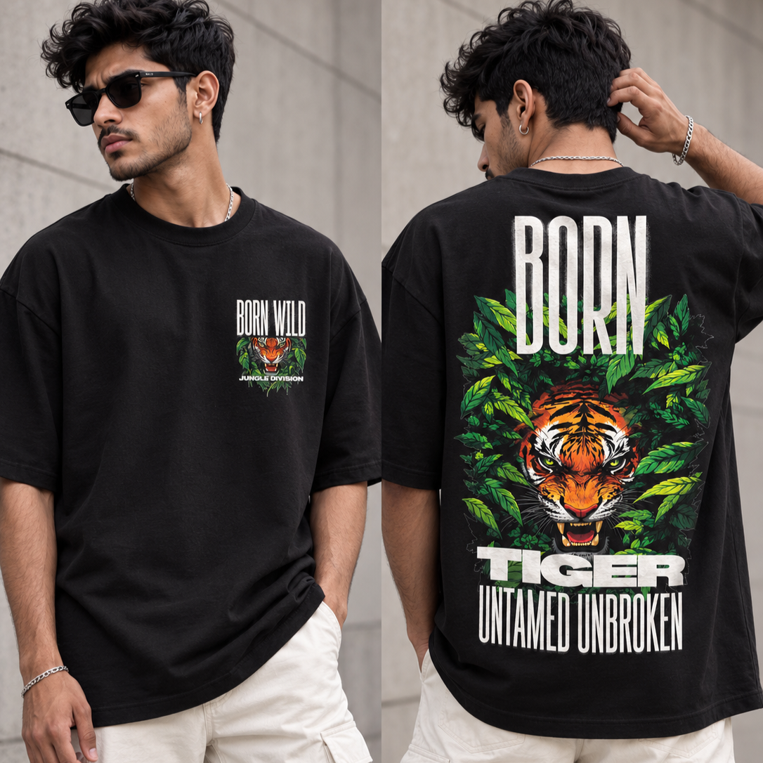Born Tiger Boxy Fit Tshirt