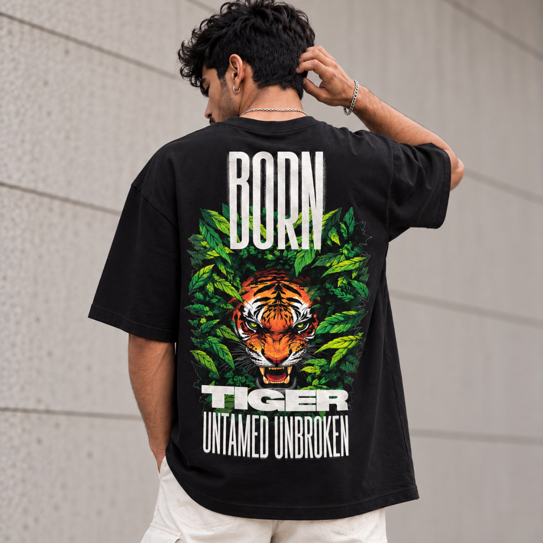Born Tiger Boxy Fit Tshirt - Image 3